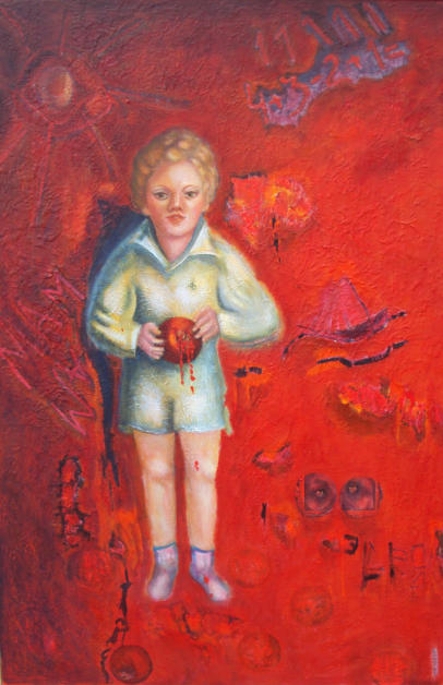 The Boy on Red  ...  150x100 cm